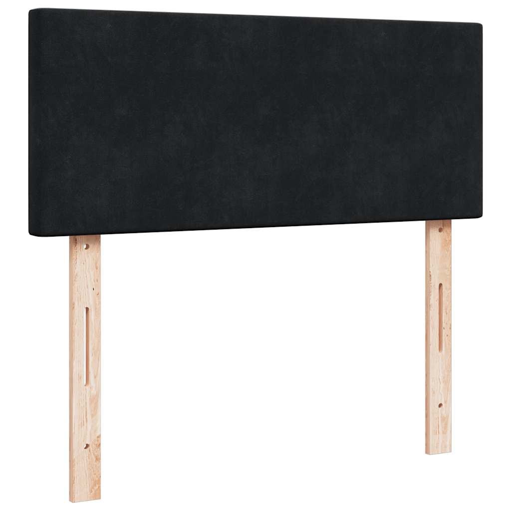 vidaXL Κρεβάτι Boxspring με Στρώμα Μαύρο 120x190 εκ. Βελούδινο