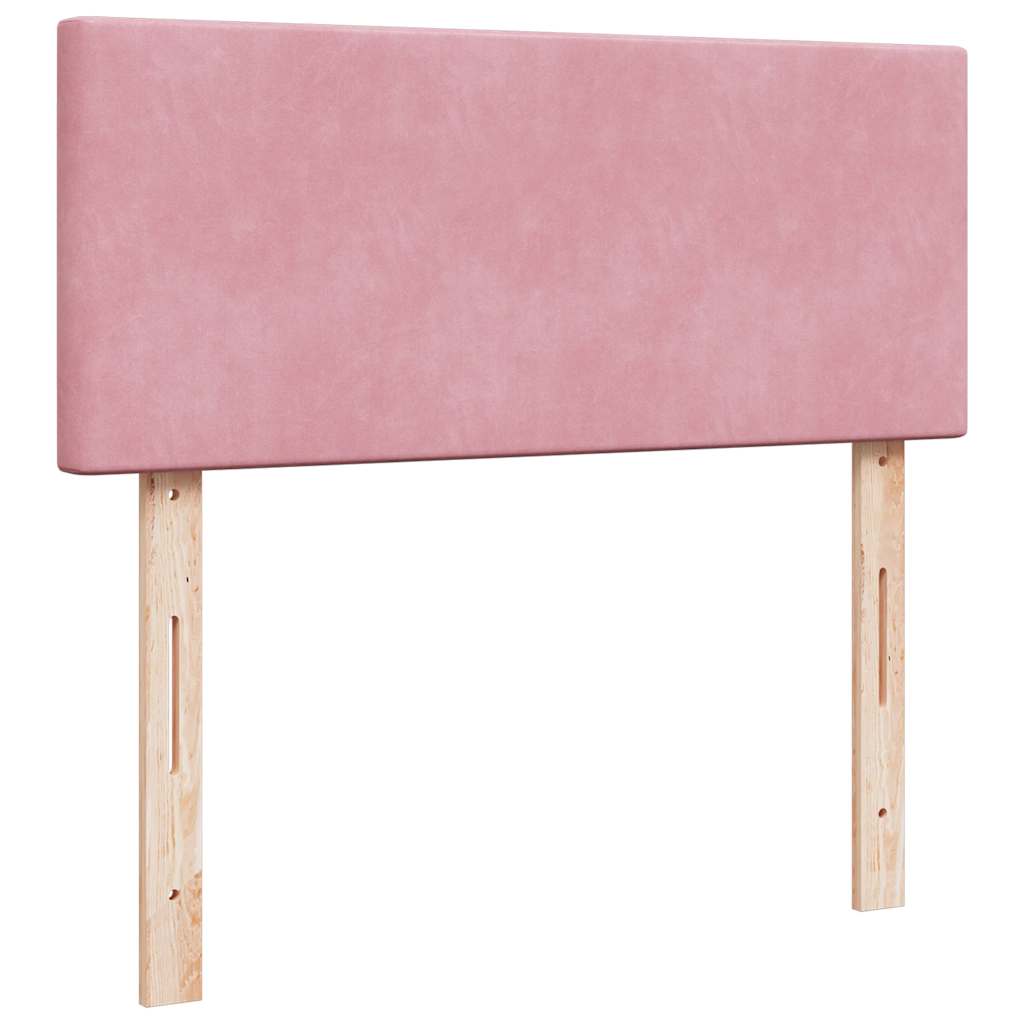 vidaXL Κρεβάτι Boxspring με Στρώμα Ροζ 120x190 εκ. Βελούδινο