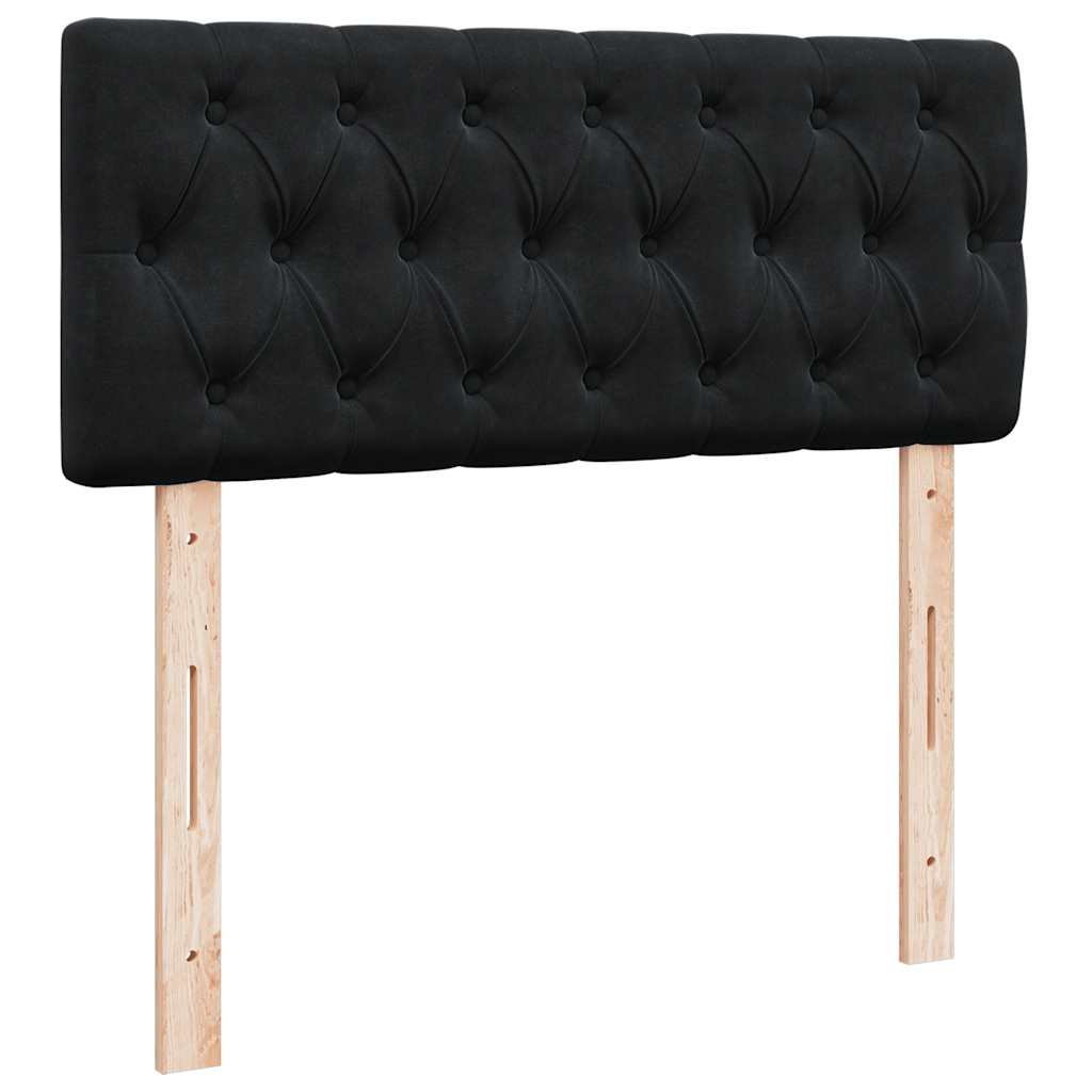 vidaXL Κρεβάτι Boxspring με Στρώμα Μαύρο 120x190 εκ. Βελούδινο