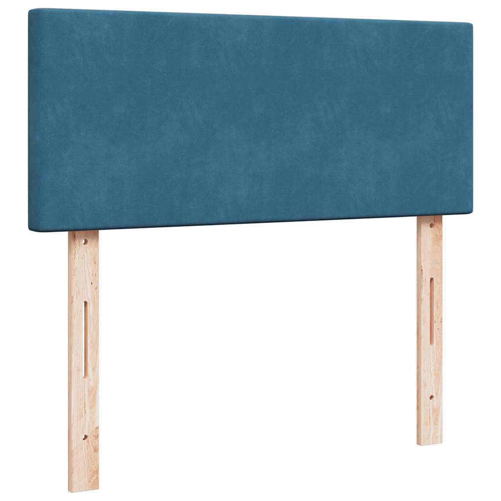 vidaXL Κρεβάτι Boxspring με Στρώμα Μπλε 120x200 εκ. Βελούδινο