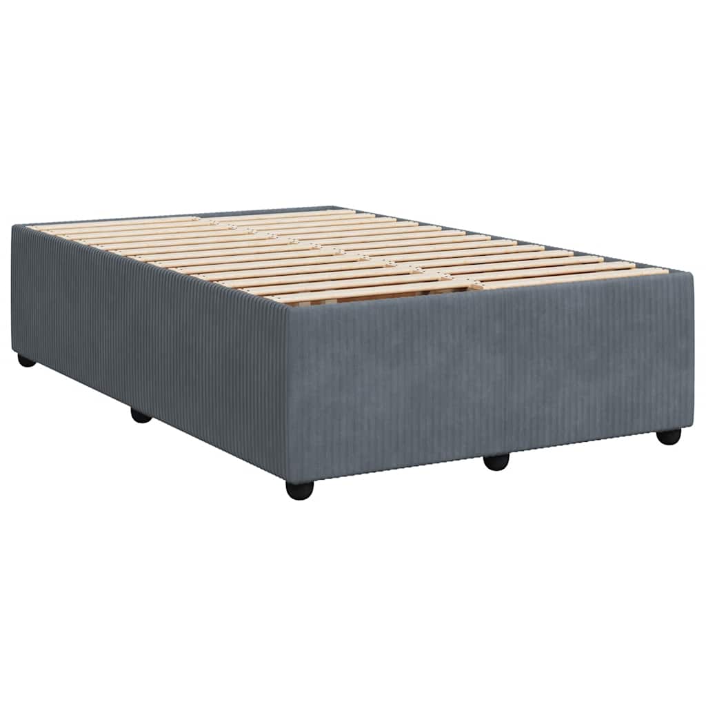 vidaXL Κρεβάτι Boxspring με Στρώμα Σκούρο Γκρι 120x200 εκ. Βελούδινο