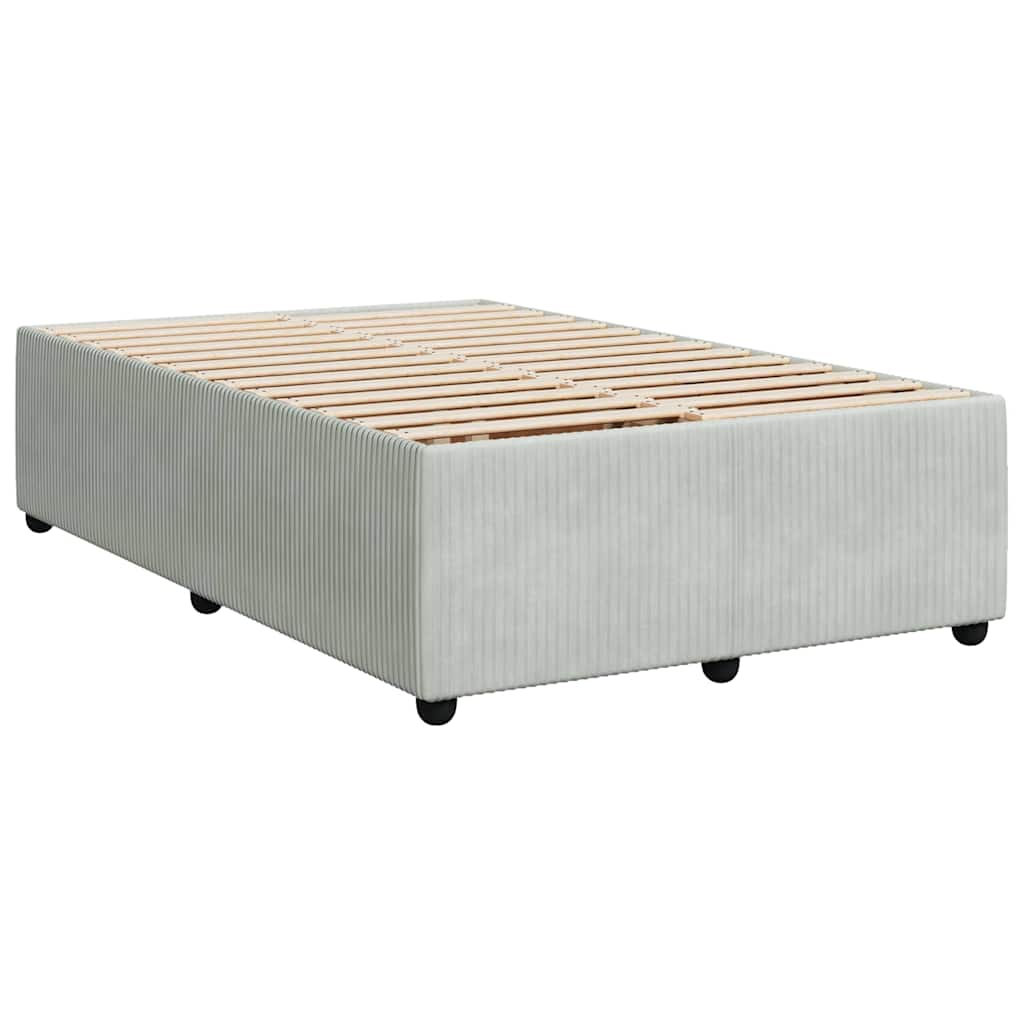 vidaXL Κρεβάτι Boxspring με Στρώμα Ανοιχτό Γκρι 120x200 εκ. Βελούδινο