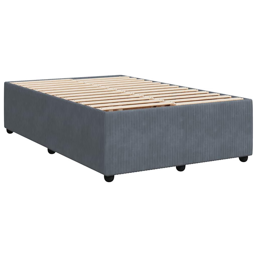 vidaXL Κρεβάτι Boxspring με Στρώμα Σκούρο Γκρι 120x200 εκ. Βελούδινο