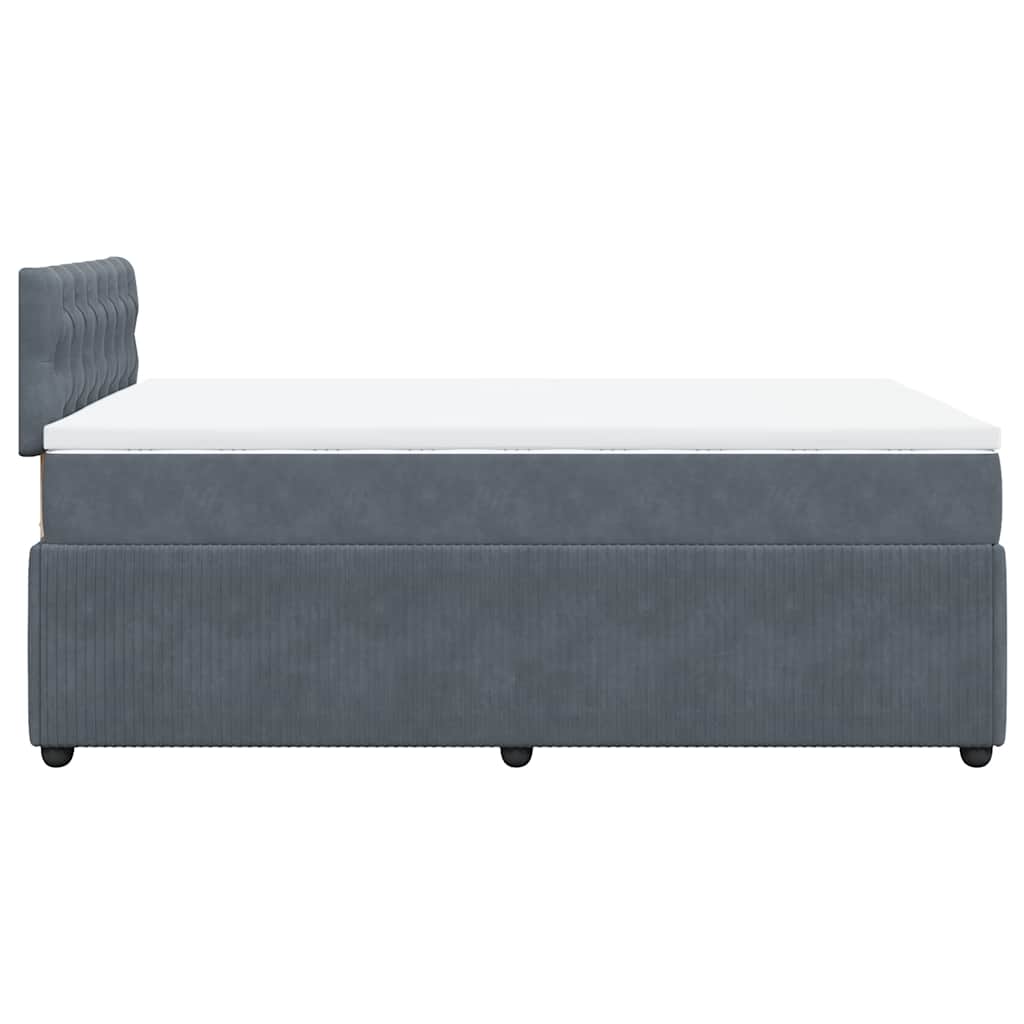 vidaXL Κρεβάτι Boxspring με Στρώμα Σκούρο Γκρι 120x200 εκ. Βελούδινο