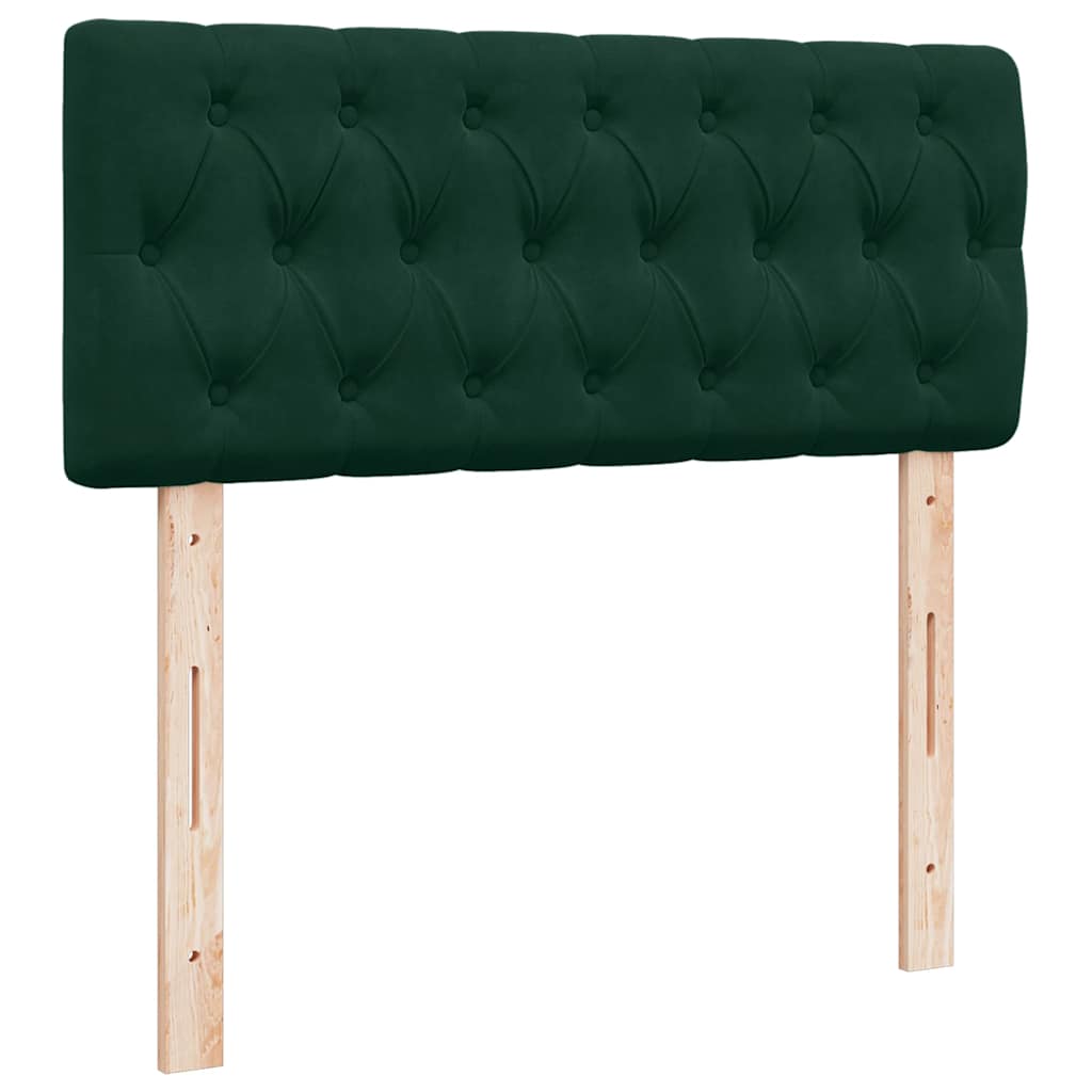vidaXL Κρεβάτι Boxspring με Στρώμα Σκούρο Πράσινο 120x200εκ. Βελούδινο