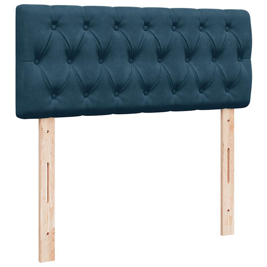vidaXL Κρεβάτι Boxspring με Στρώμα Μπλε 120x200 εκ. Βελούδινο