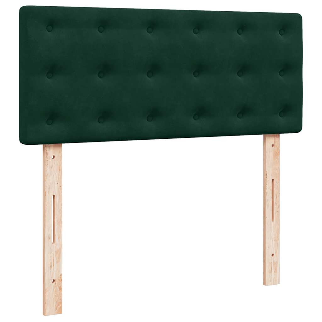 vidaXL Κρεβάτι Boxspring με Στρώμα Σκούρο Πράσινο 120x200εκ. Βελούδινο