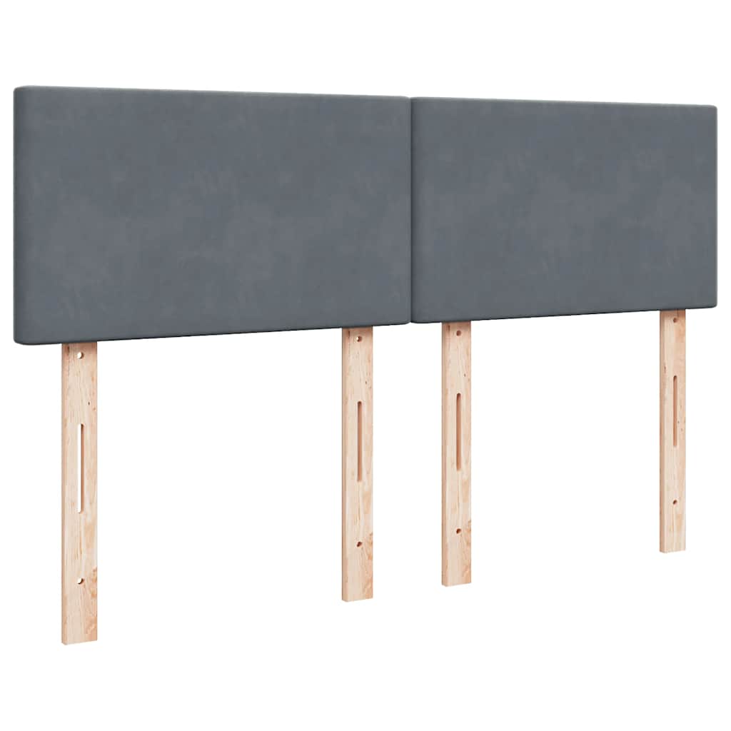 vidaXL Κρεβάτι Boxspring με Στρώμα Σκούρο Γκρι 140x190 εκ. Βελούδινο