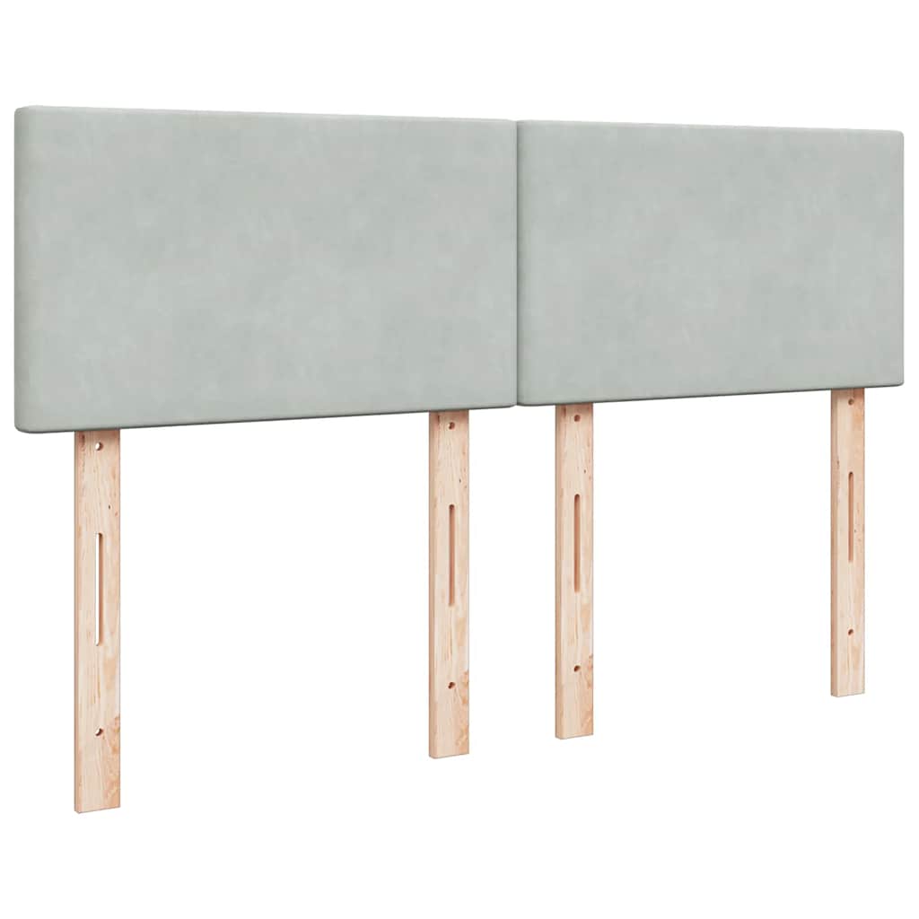 vidaXL Κρεβάτι Boxspring με Στρώμα Ανοιχτό Γκρι 140x200 εκ. Βελούδινο