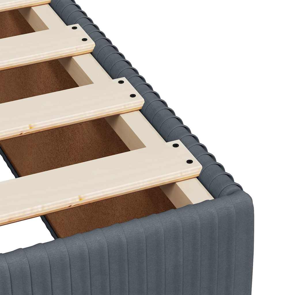 vidaXL Κρεβάτι Boxspring με Στρώμα Σκούρο Γκρι 140x200 εκ. Βελούδινο