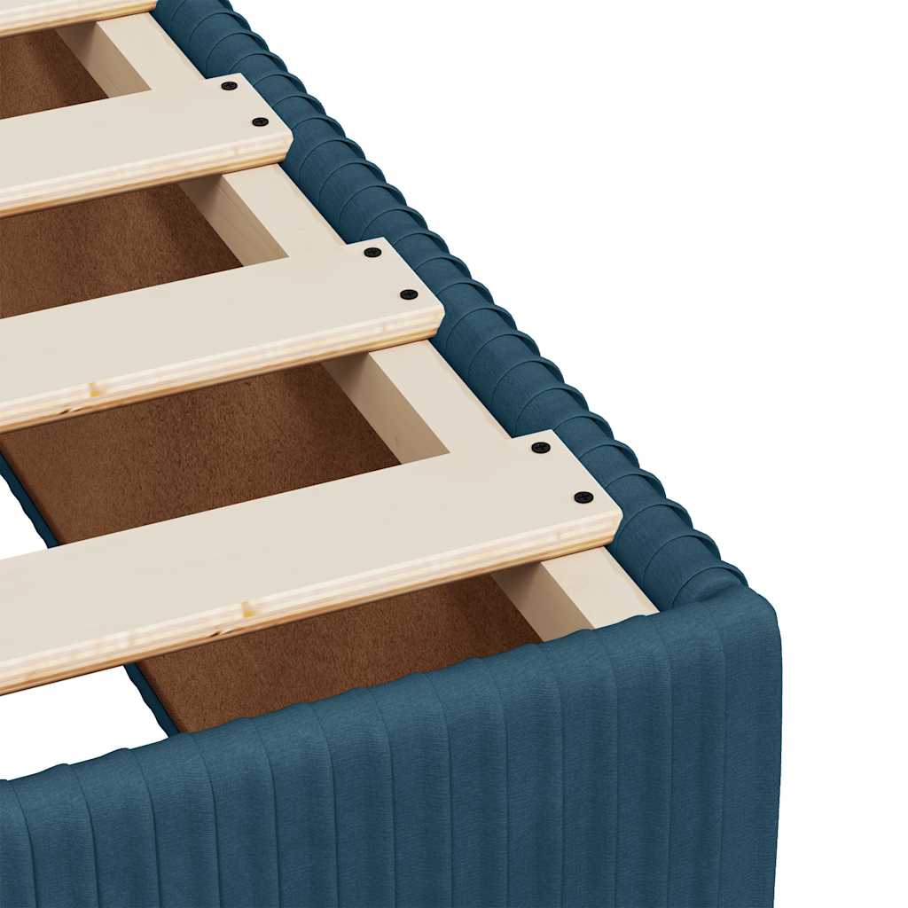 vidaXL Κρεβάτι Boxspring με Στρώμα Μπλε 140x200 εκ. Βελούδινο