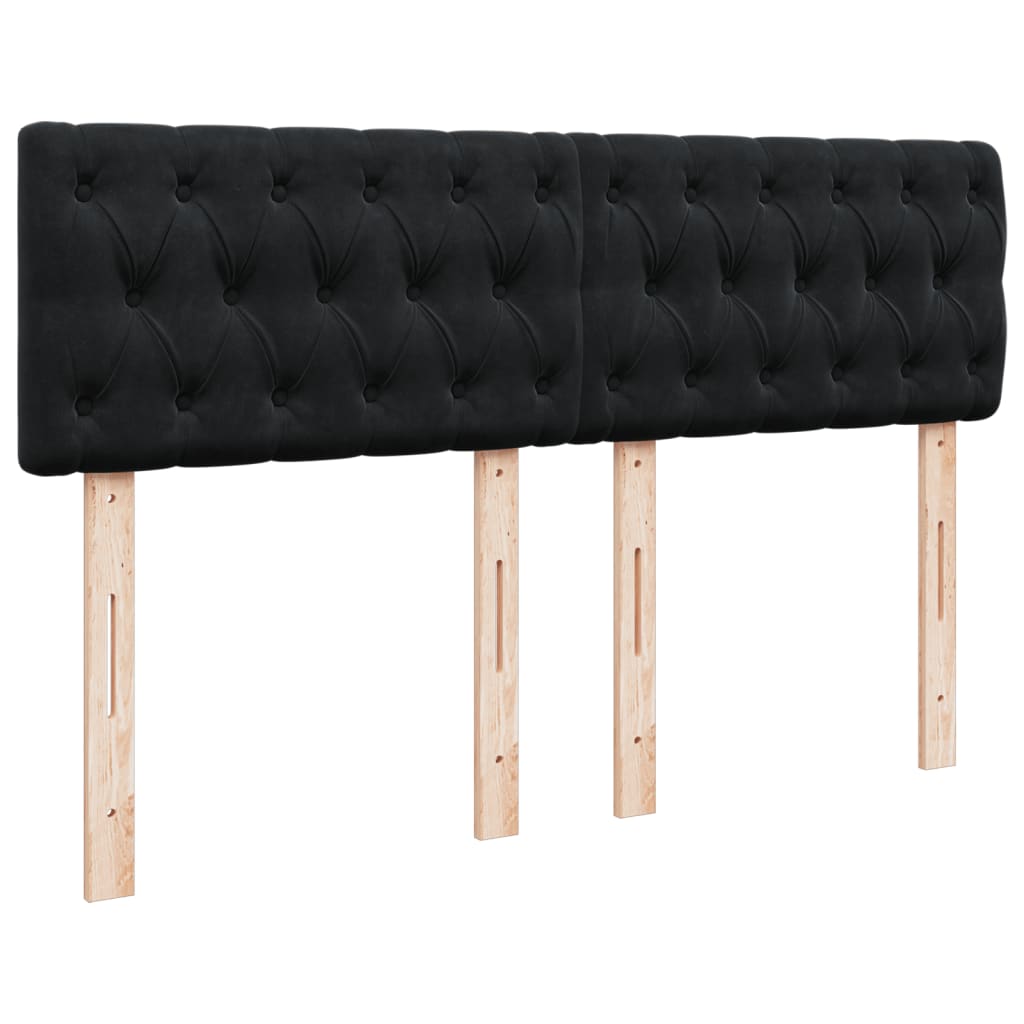 vidaXL Κρεβάτι Boxspring με Στρώμα Μαύρο 140x200 εκ. Βελούδινο