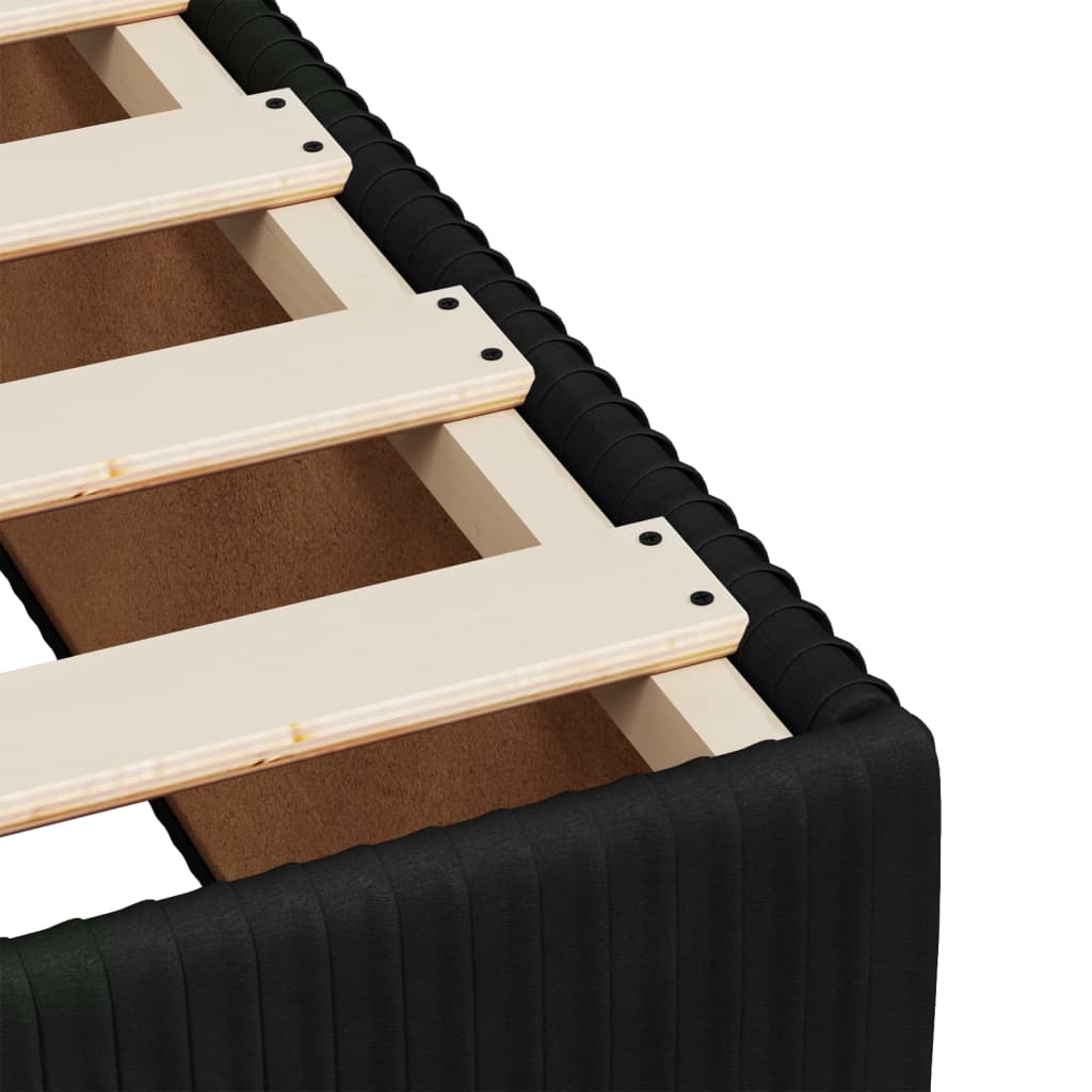 vidaXL Κρεβάτι Boxspring με Στρώμα Μαύρο 140x200 εκ. Βελούδινο