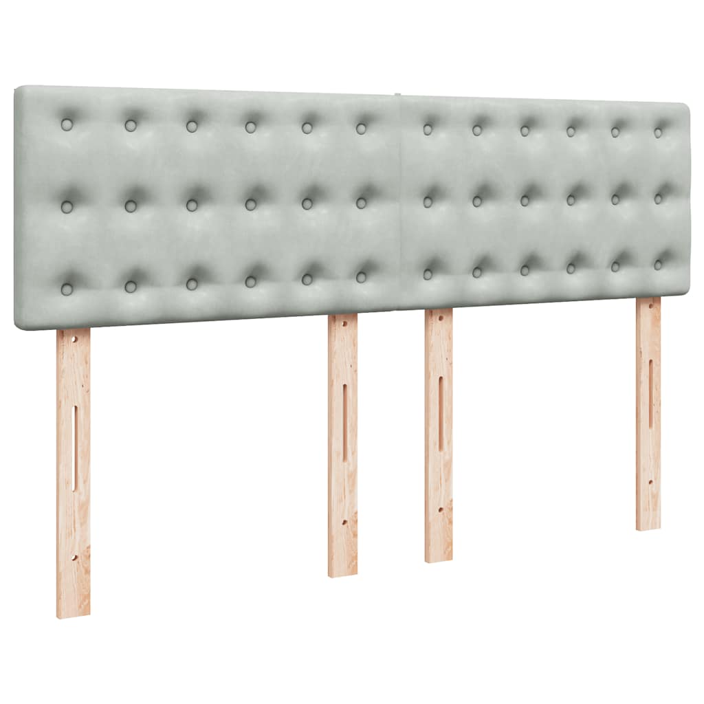 vidaXL Κρεβάτι Boxspring με Στρώμα Ανοιχτό Γκρι 140x200 εκ. Βελούδινο