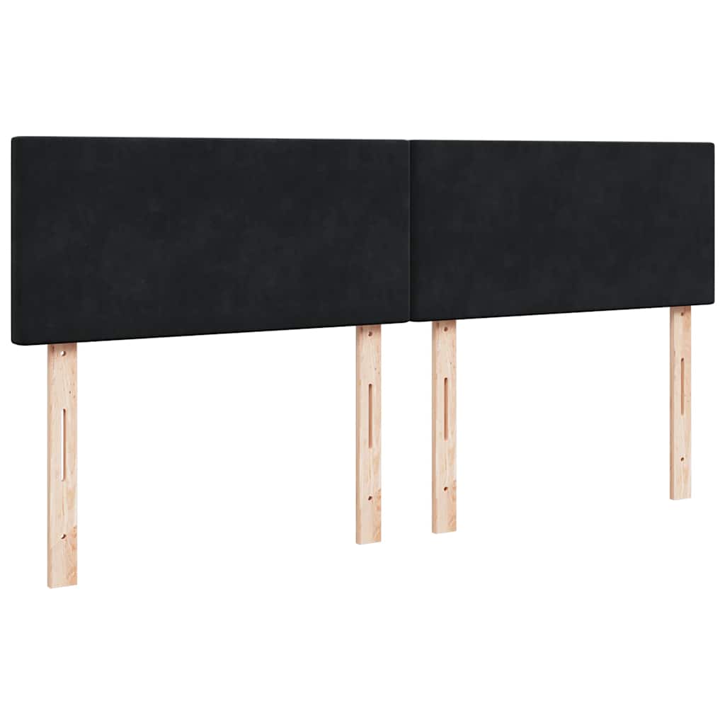 vidaXL Κρεβάτι Boxspring με Στρώμα Μαύρο 180x200 εκ. Βελούδινο