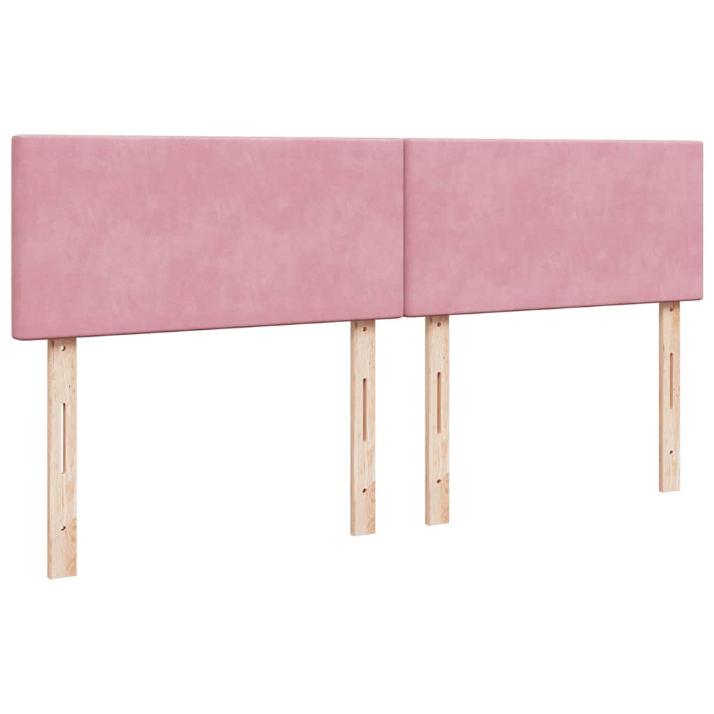 vidaXL Κρεβάτι Boxspring με Στρώμα Ροζ 180x200 εκ. Βελούδινο