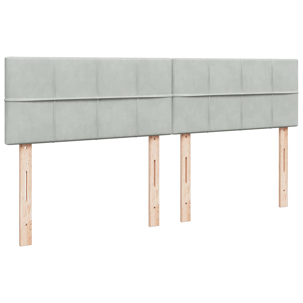vidaXL Κρεβάτι Boxspring με Στρώμα Ανοιχτό Γκρι 180x200 εκ. Βελούδινο