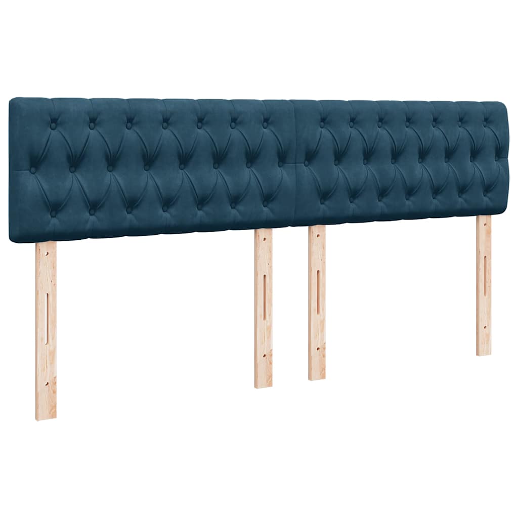 vidaXL Κρεβάτι Boxspring με Στρώμα Μπλε 180x200 εκ. Βελούδινο