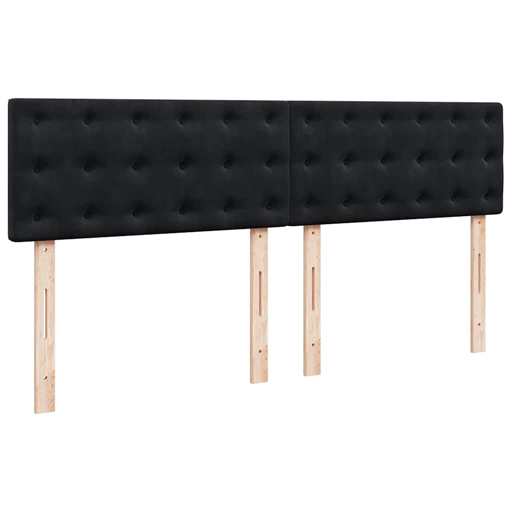vidaXL Κρεβάτι Boxspring με Στρώμα Μαύρο 180x200 εκ. Βελούδινο
