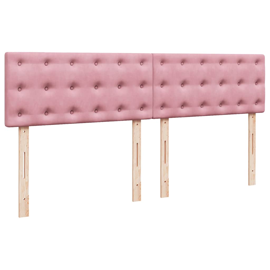 vidaXL Κρεβάτι Boxspring με Στρώμα Ροζ 180x200 εκ. Βελούδινο
