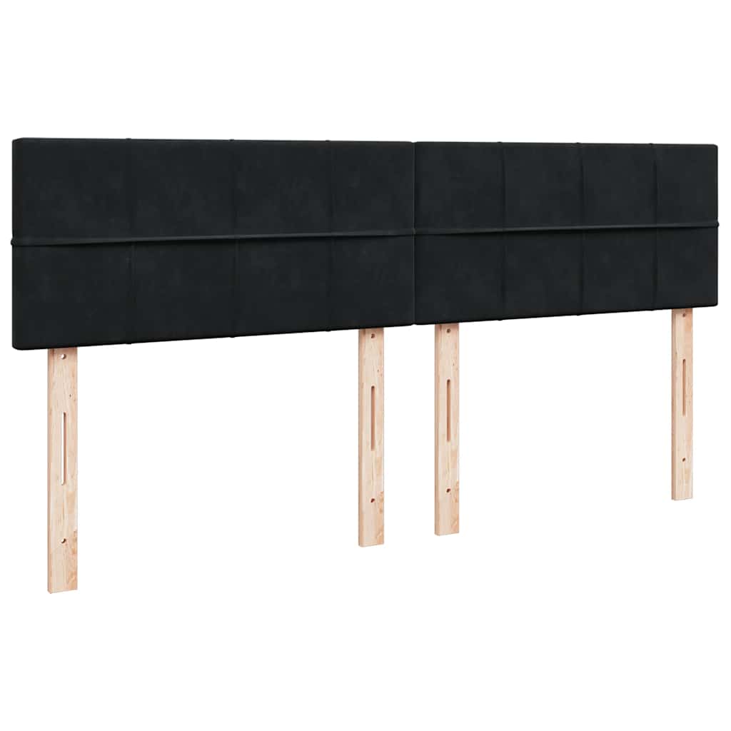 vidaXL Κρεβάτι Boxspring με Στρώμα Μαύρο 200x200 εκ. Βελούδινο