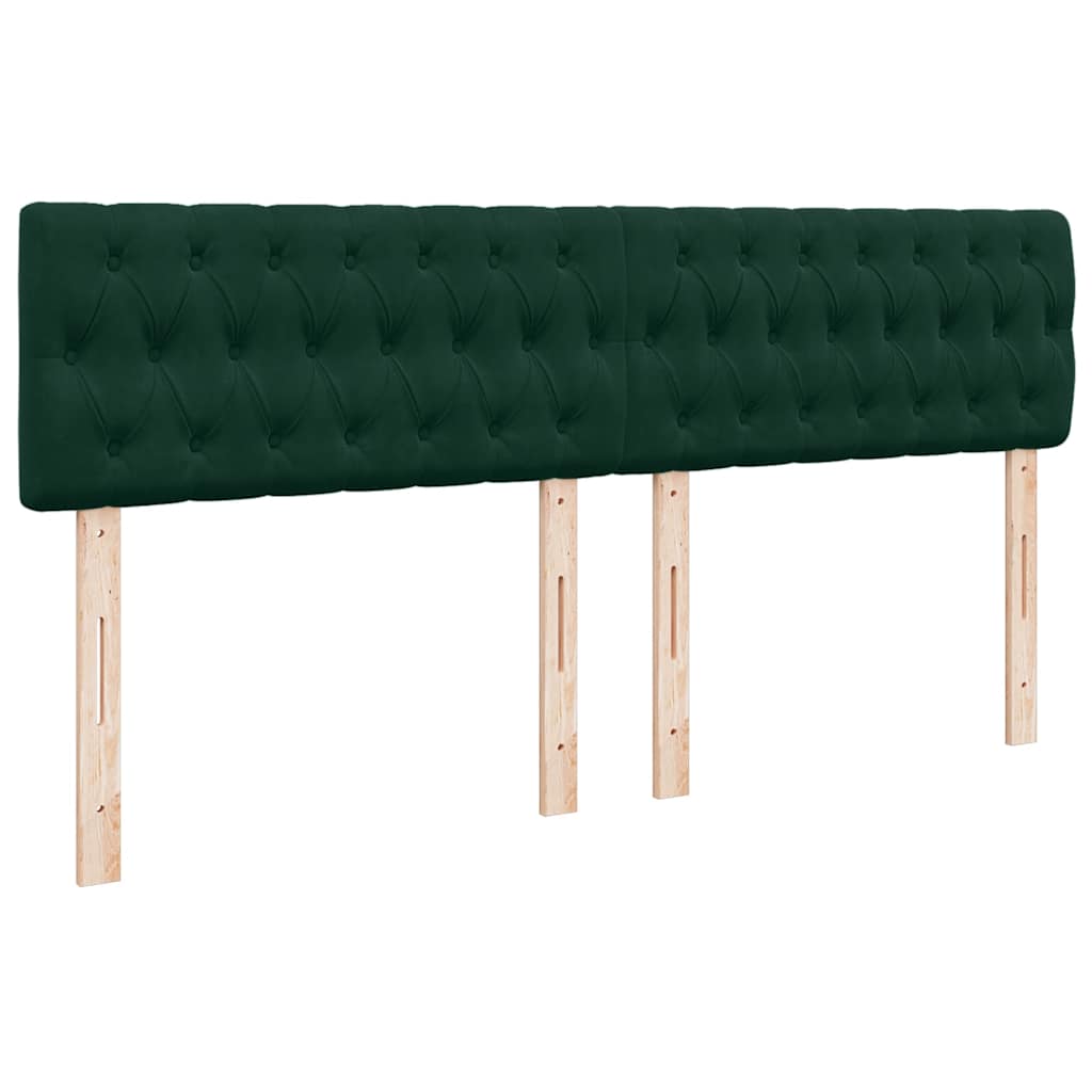 vidaXL Κρεβάτι Boxspring με Στρώμα Σκούρο Πράσινο 200x200εκ. Βελούδινο