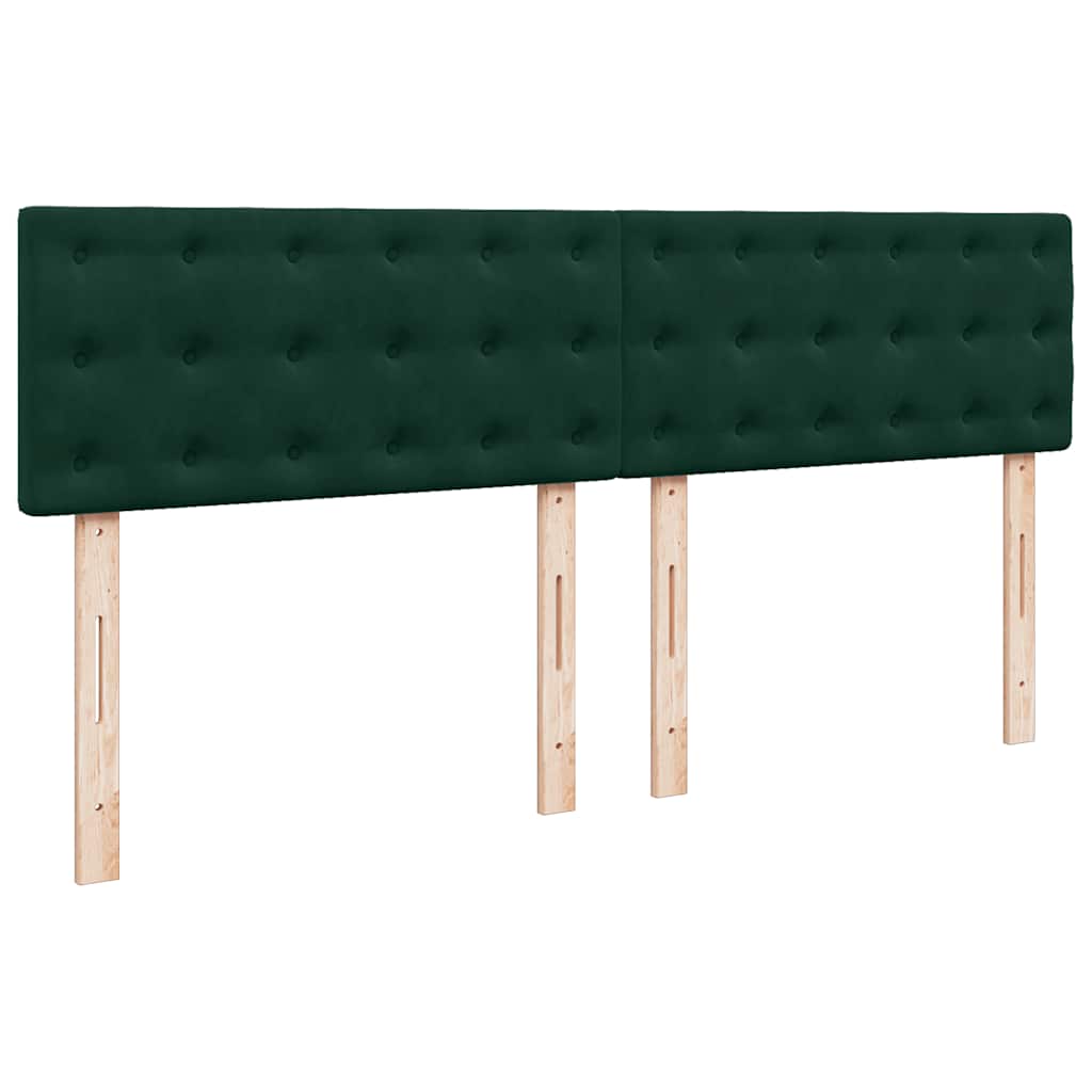 vidaXL Κρεβάτι Boxspring με Στρώμα Σκούρο Πράσινο 200x200εκ. Βελούδινο