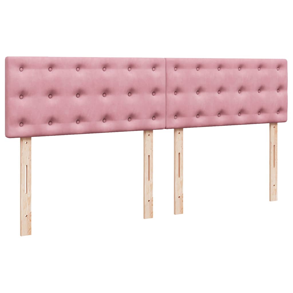 vidaXL Κρεβάτι Boxspring με Στρώμα Ροζ 200x200 εκ. Βελούδινο