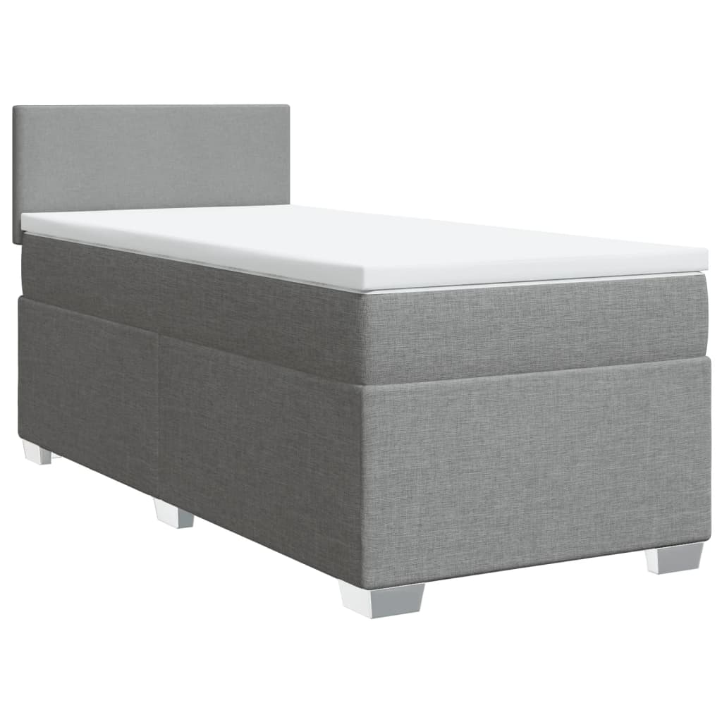 vidaXL Κρεβάτι Boxspring με Στρώμα Ανοιχτό Γκρι 80x200 εκ. Υφασμάτινο