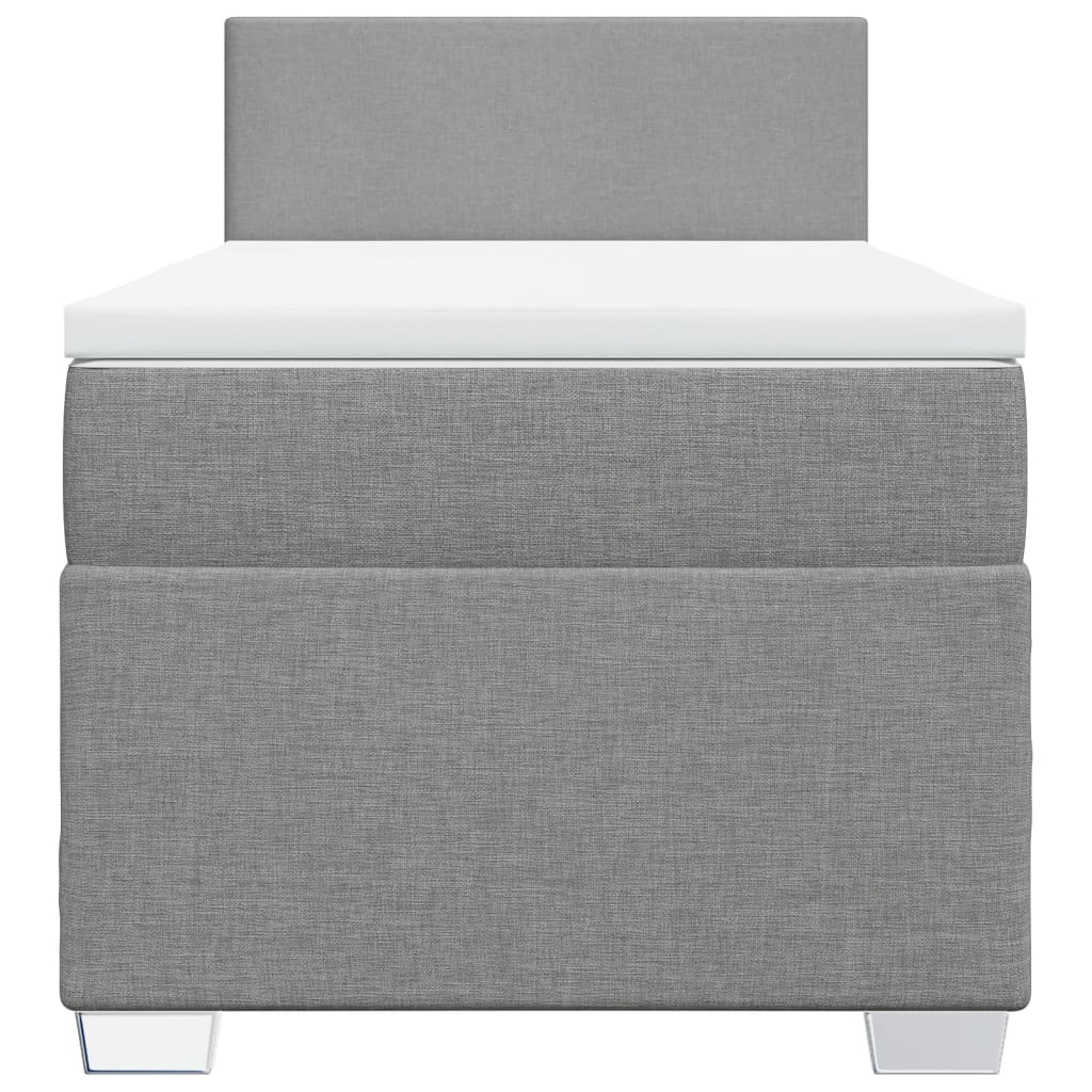 vidaXL Κρεβάτι Boxspring με Στρώμα Ανοιχτό Γκρι 80x200 εκ. Υφασμάτινο