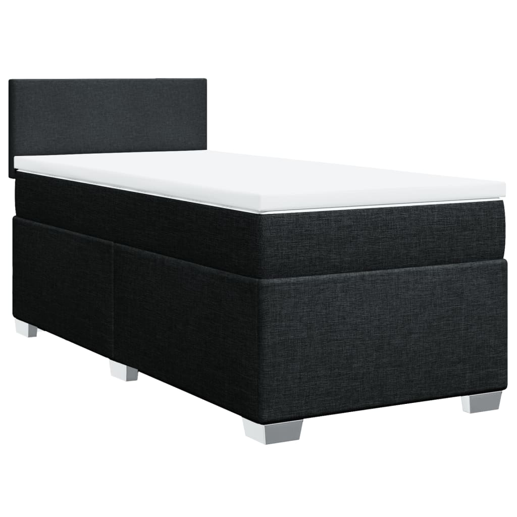 vidaXL Κρεβάτι Boxspring με Στρώμα Μαύρο 80 x 200 εκ. Υφασμάτινο