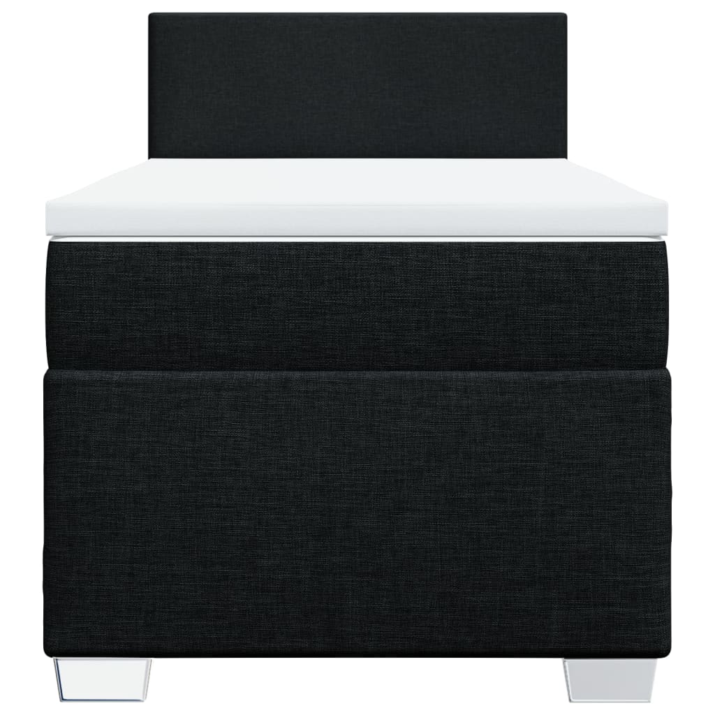 vidaXL Κρεβάτι Boxspring με Στρώμα Μαύρο 80 x 200 εκ. Υφασμάτινο