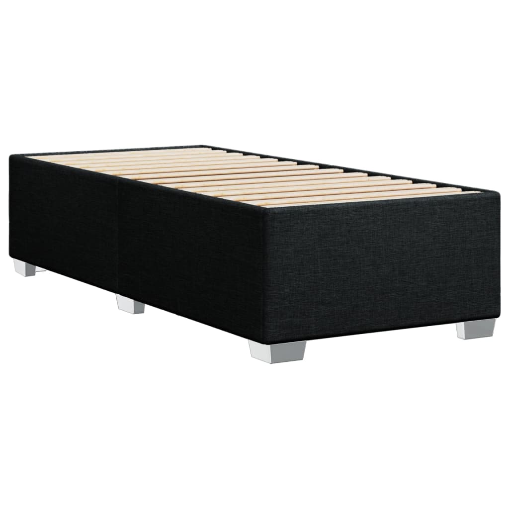 vidaXL Κρεβάτι Boxspring με Στρώμα Μαύρο 80 x 200 εκ. Υφασμάτινο