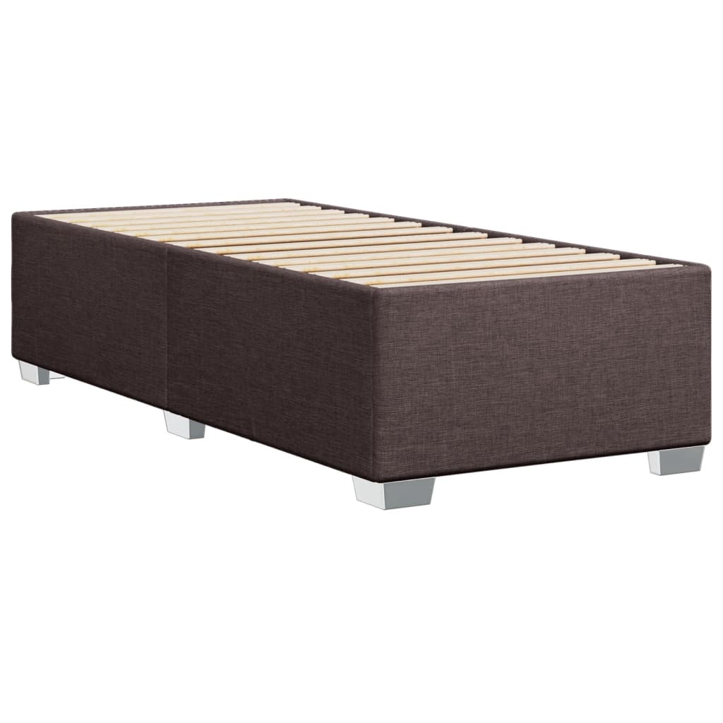 vidaXL Κρεβάτι Boxspring με Στρώμα Σκούρο Καφέ 80x200 εκ. Υφασμάτινο