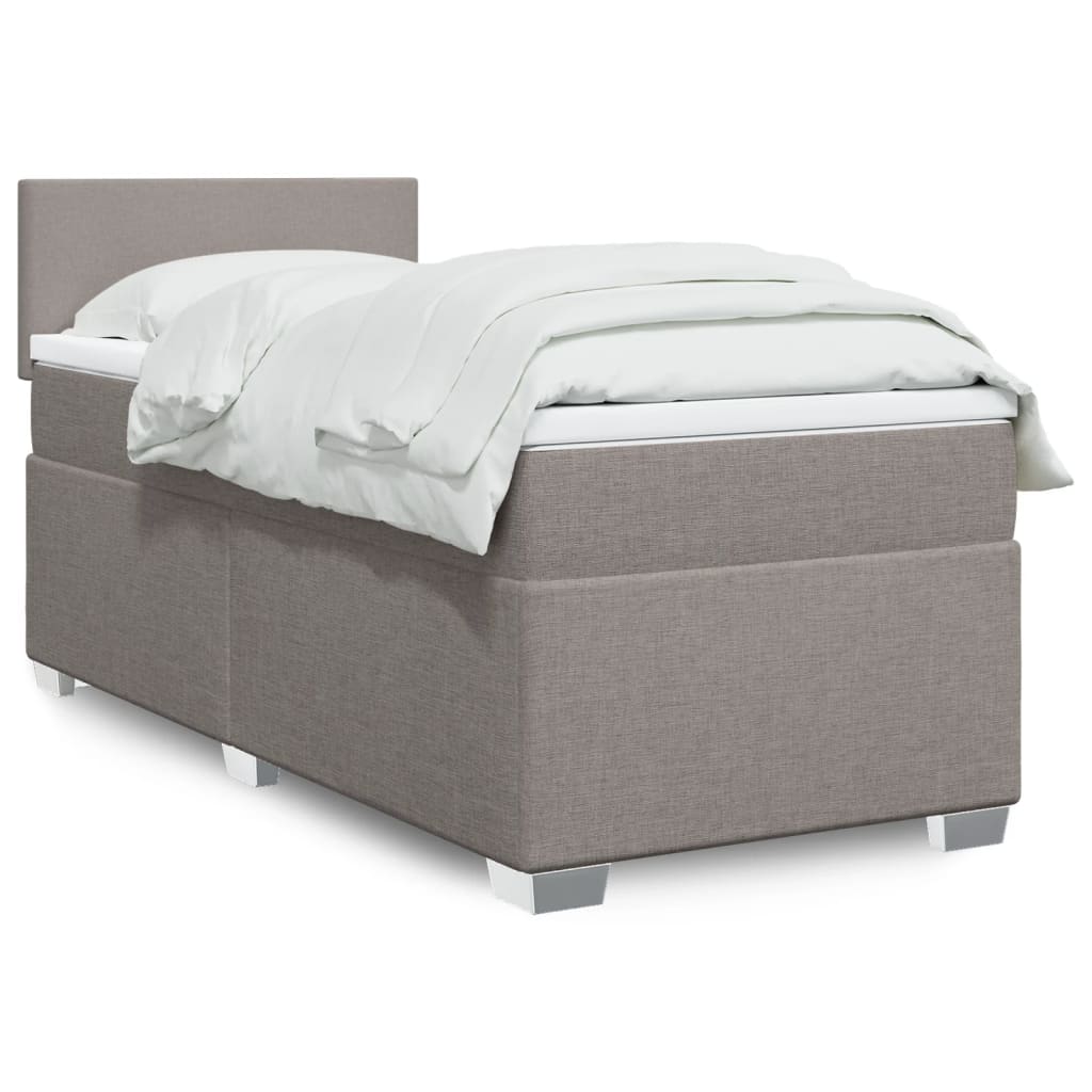vidaXL Κρεβάτι Boxspring με Στρώμα Taupe 80x200 εκ. Υφασμάτινο