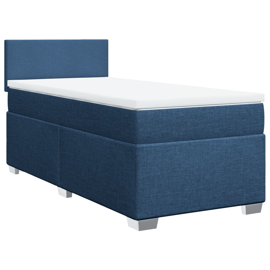 vidaXL Κρεβάτι Boxspring με Στρώμα Μπλε 80x200 εκ. Υφασμάτινο
