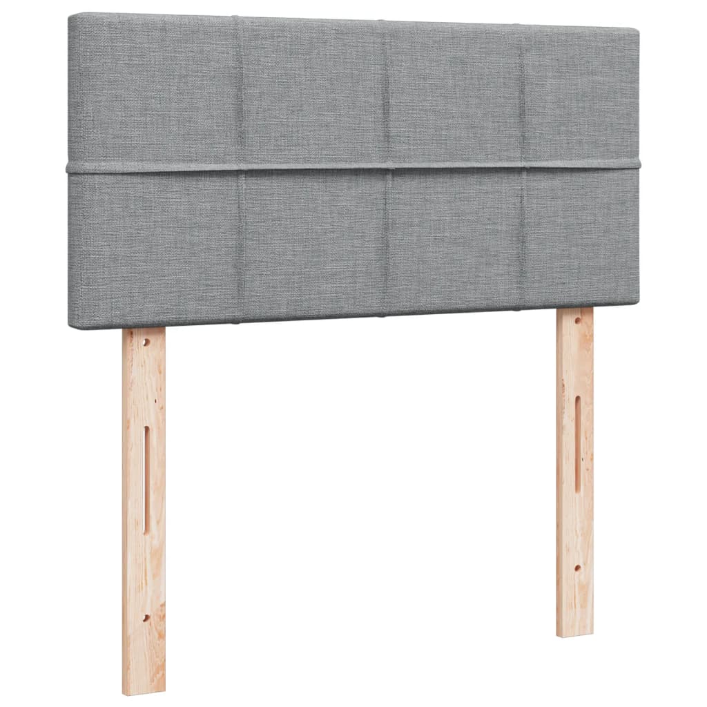vidaXL Κρεβάτι Boxspring με Στρώμα Ανοιχτό Γκρι 80x200 εκ. Υφασμάτινο