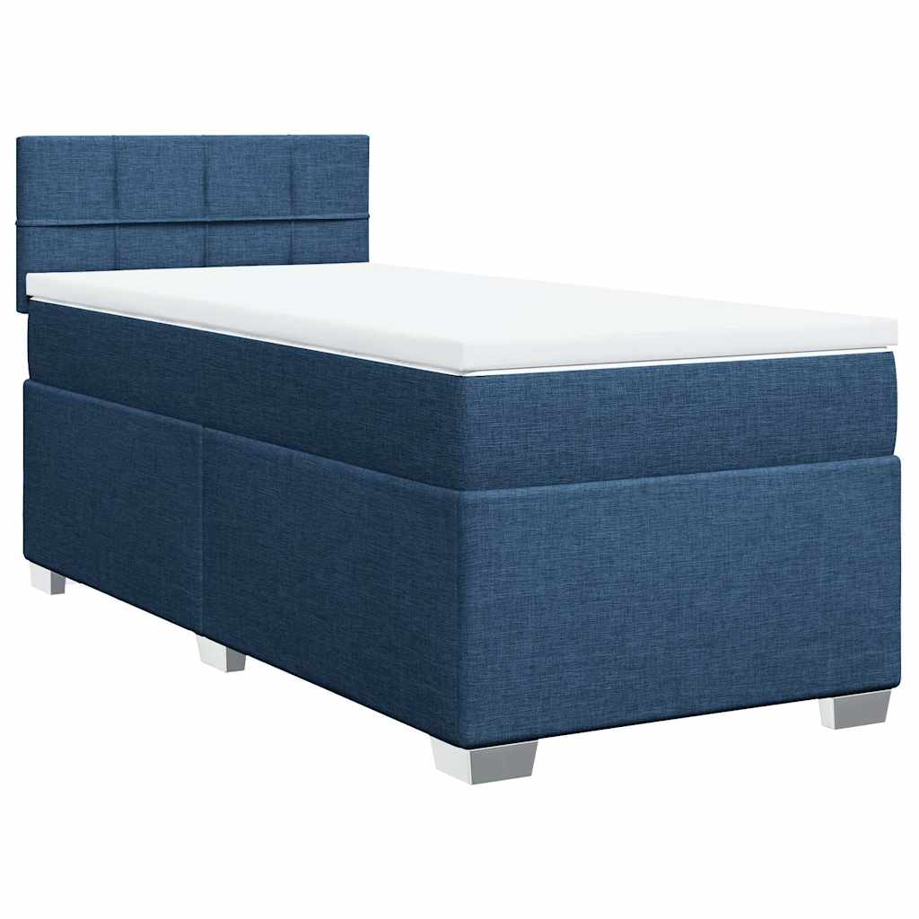 vidaXL Κρεβάτι Boxspring με Στρώμα Μπλε 80x200 εκ. Υφασμάτινο