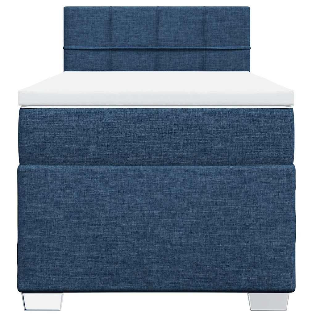 vidaXL Κρεβάτι Boxspring με Στρώμα Μπλε 80x200 εκ. Υφασμάτινο