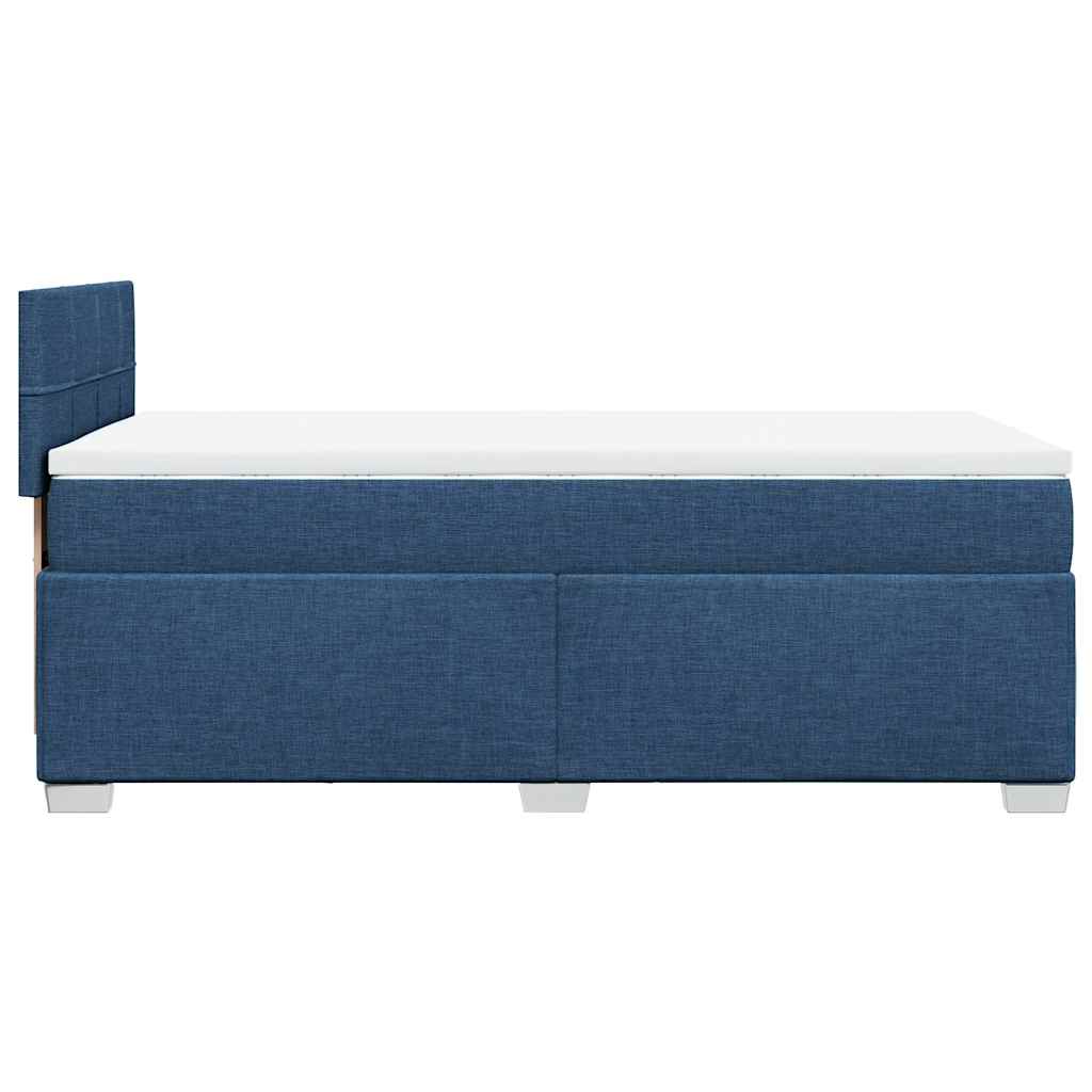 vidaXL Κρεβάτι Boxspring με Στρώμα Μπλε 80x200 εκ. Υφασμάτινο