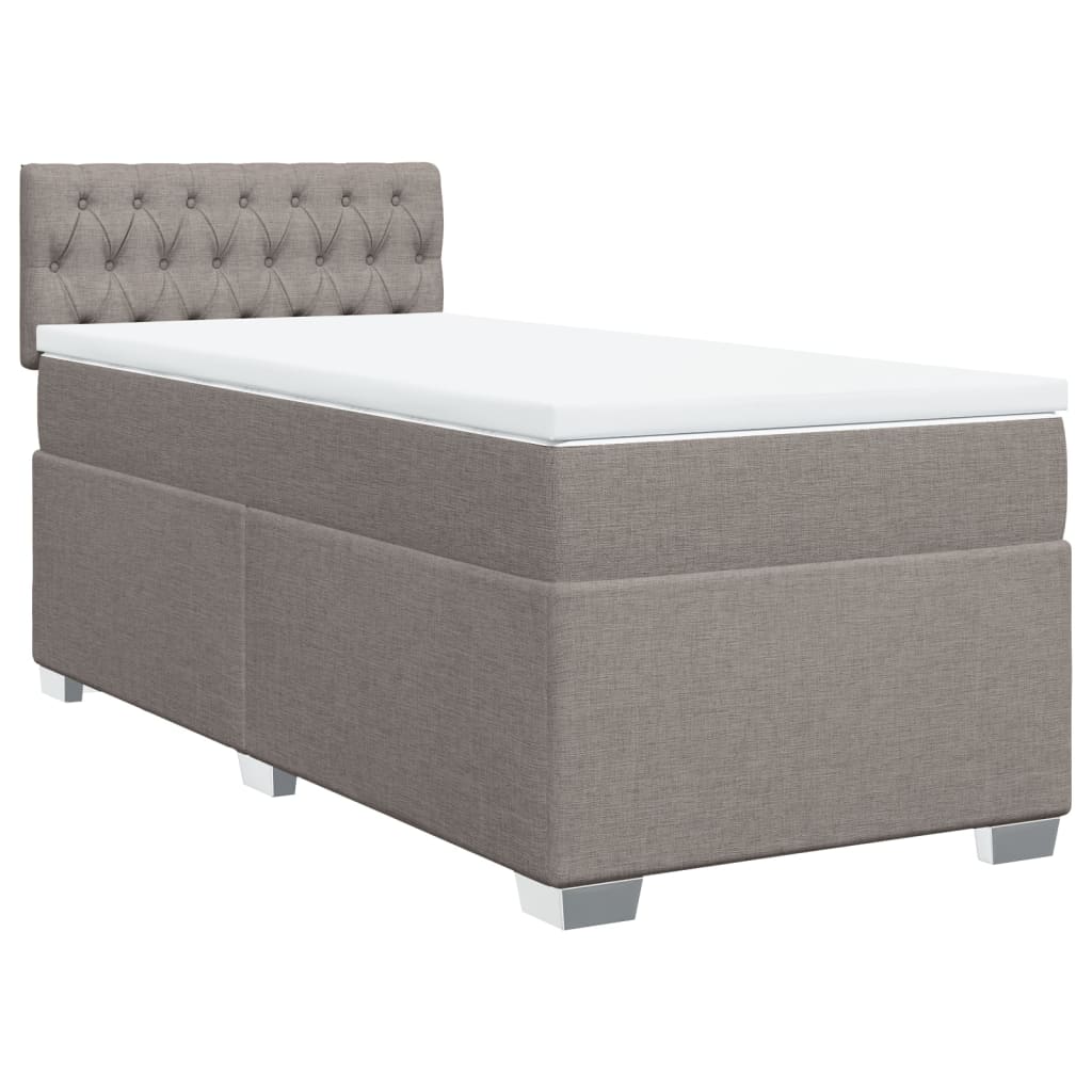 vidaXL Κρεβάτι Boxspring με Στρώμα Taupe 80x200 εκ. Υφασμάτινο