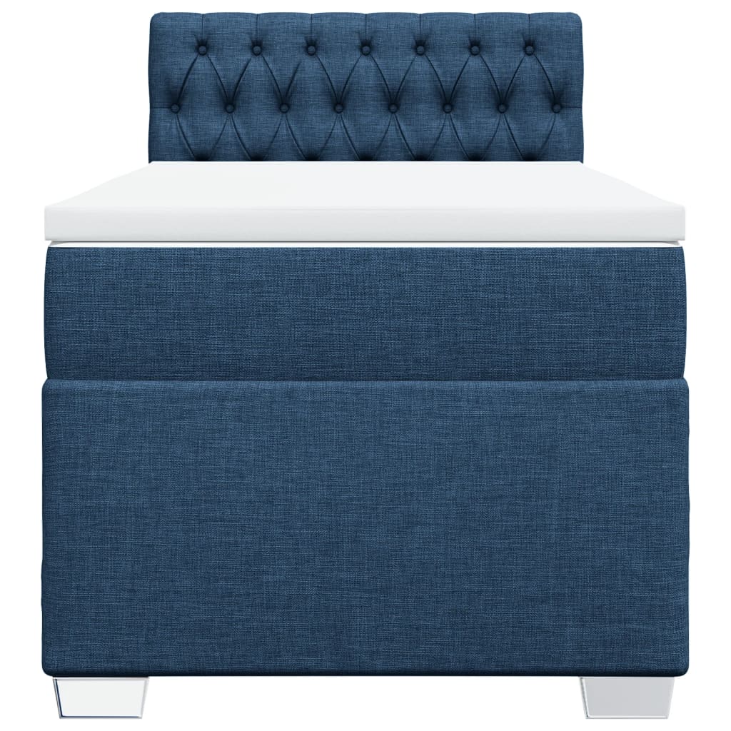 vidaXL Κρεβάτι Boxspring με Στρώμα Μπλε 80x200 εκ. Υφασμάτινο