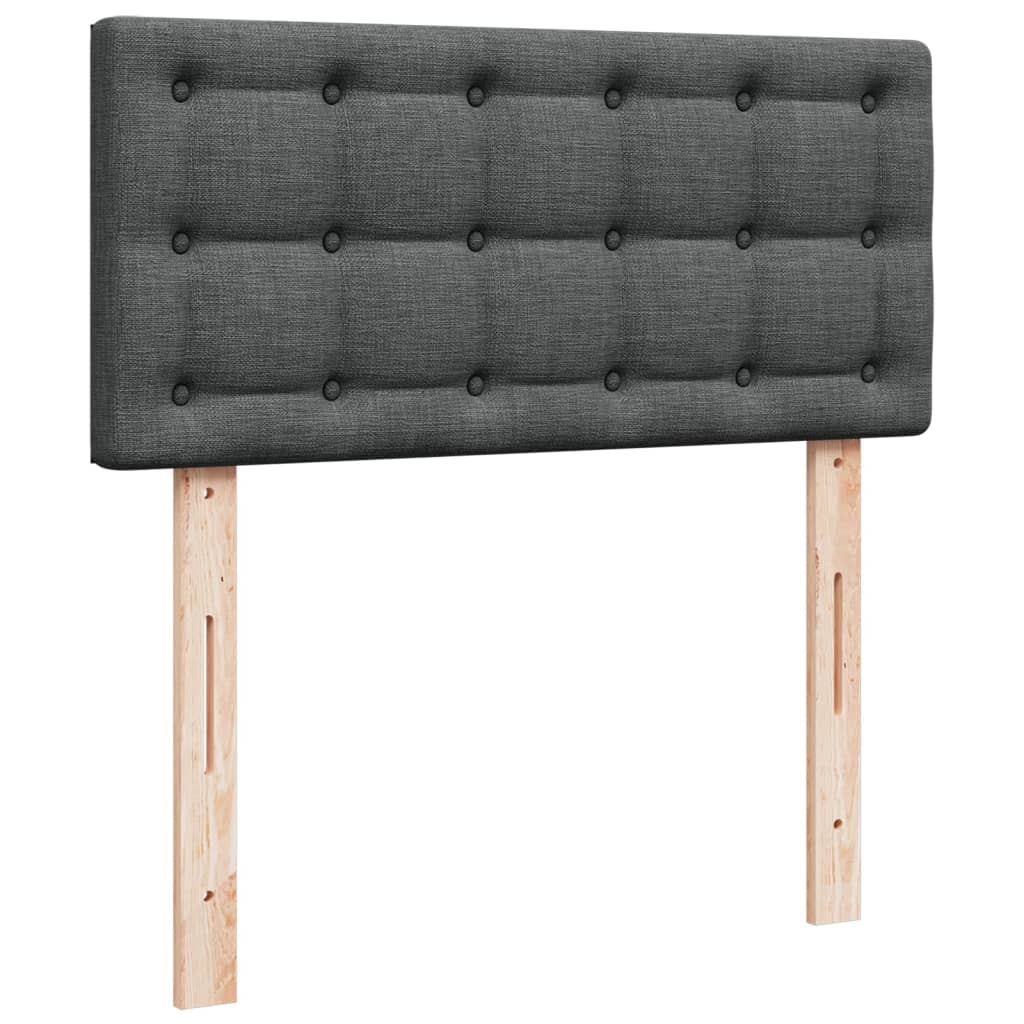 vidaXL Κρεβάτι Boxspring με Στρώμα Σκούρο Γκρι 80x200 εκ. Υφασμάτινο