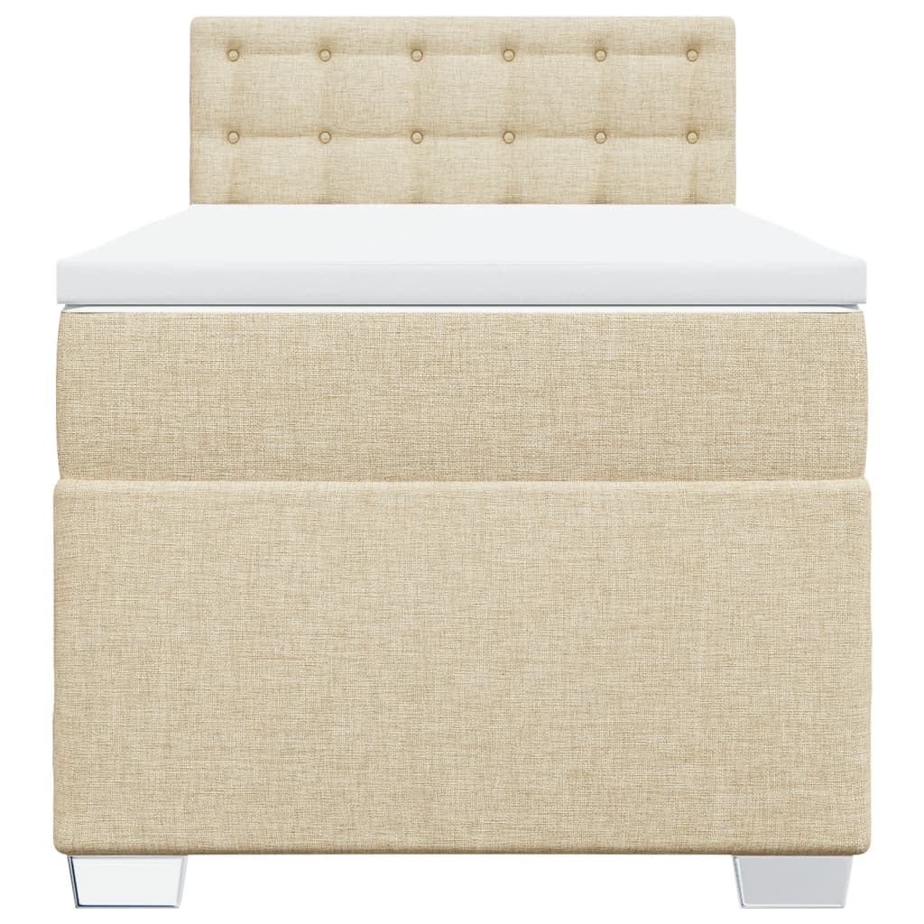 vidaXL Κρεβάτι Boxspring με Στρώμα Κρεμ 80 x 200 εκ. Υφασμάτινο