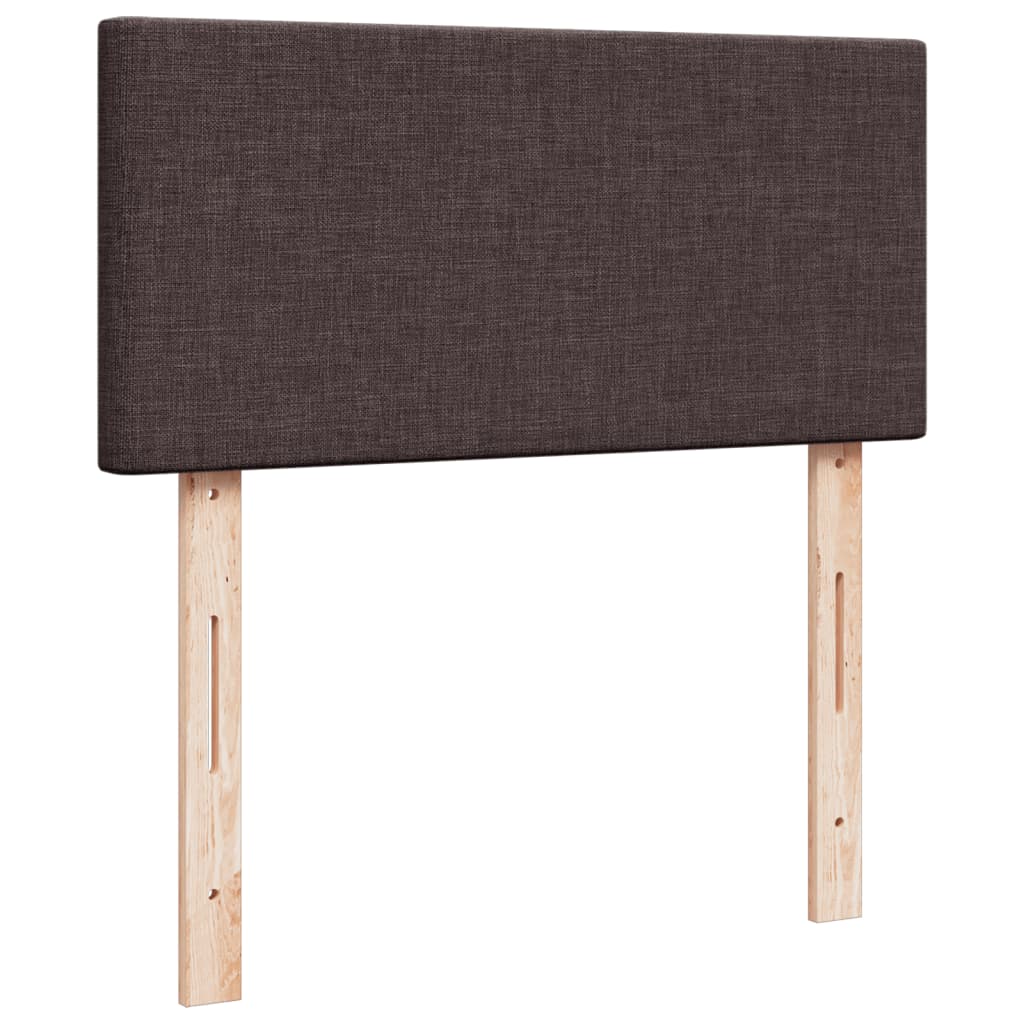vidaXL Κρεβάτι Boxspring με Στρώμα Σκούρο Καφέ 90x190 εκ. Υφασμάτινο
