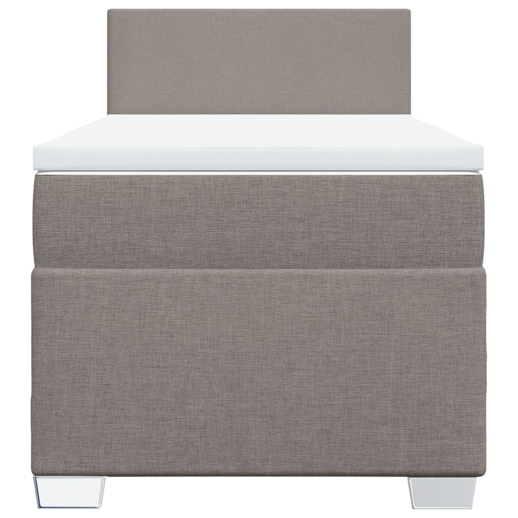 vidaXL Κρεβάτι Boxspring με Στρώμα Taupe 90x190 εκ.Υφασμάτινο