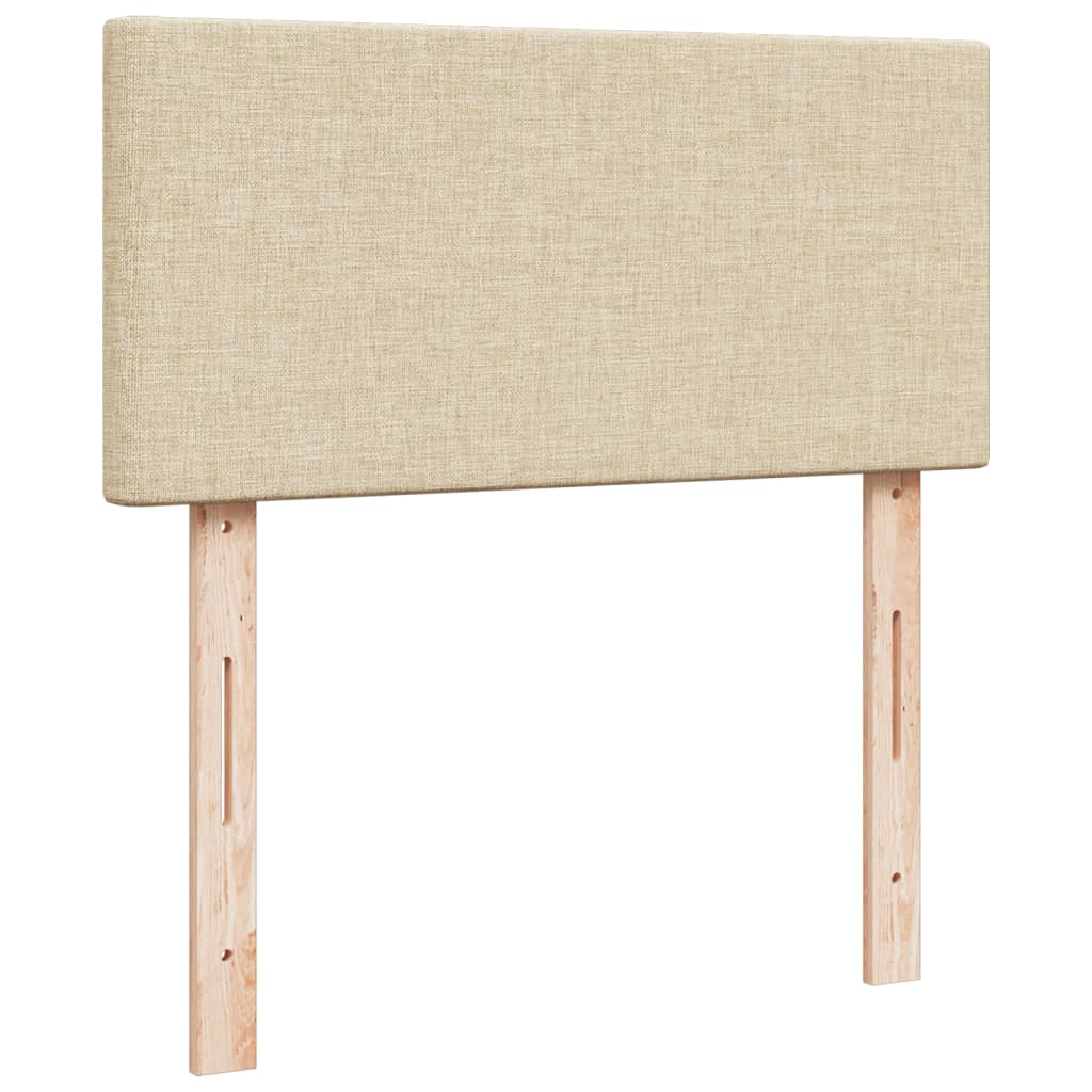 vidaXL Κρεβάτι Boxspring με Στρώμα Κρεμ 90x190 εκ.Υφασμάτινο