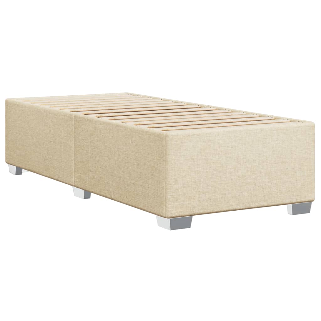 vidaXL Κρεβάτι Boxspring με Στρώμα Κρεμ 90x190 εκ.Υφασμάτινο