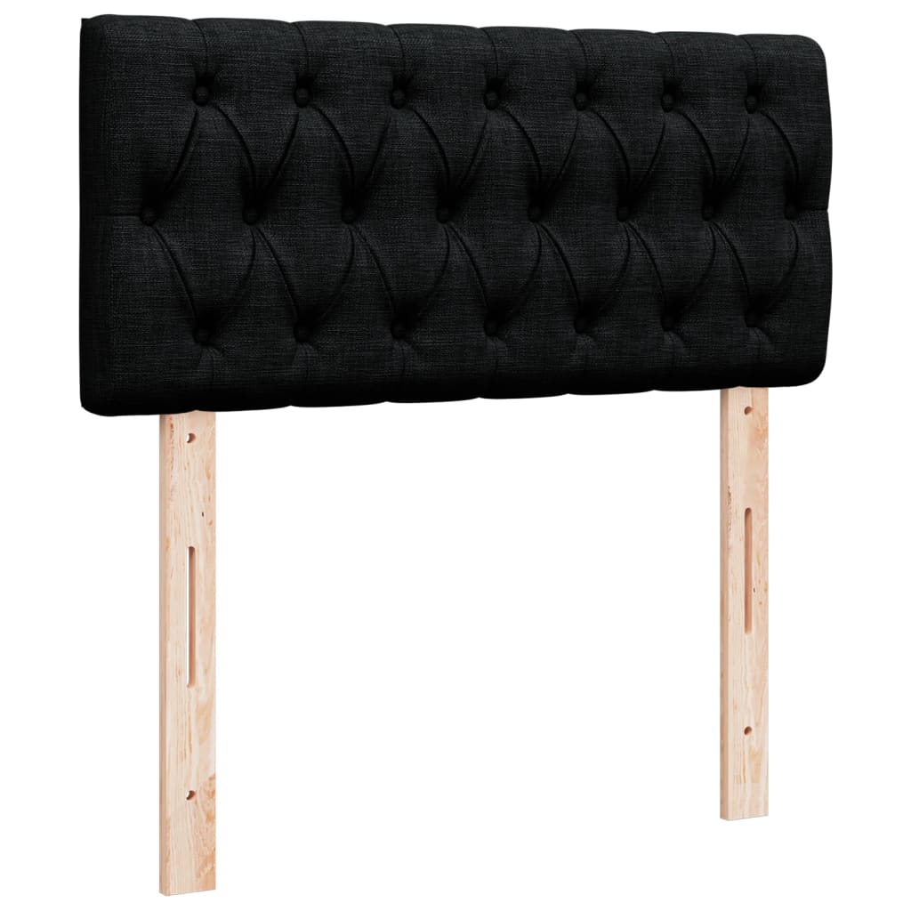 vidaXL Κρεβάτι Boxspring με Στρώμα Μαύρο 90x190 εκ.Υφασμάτινο