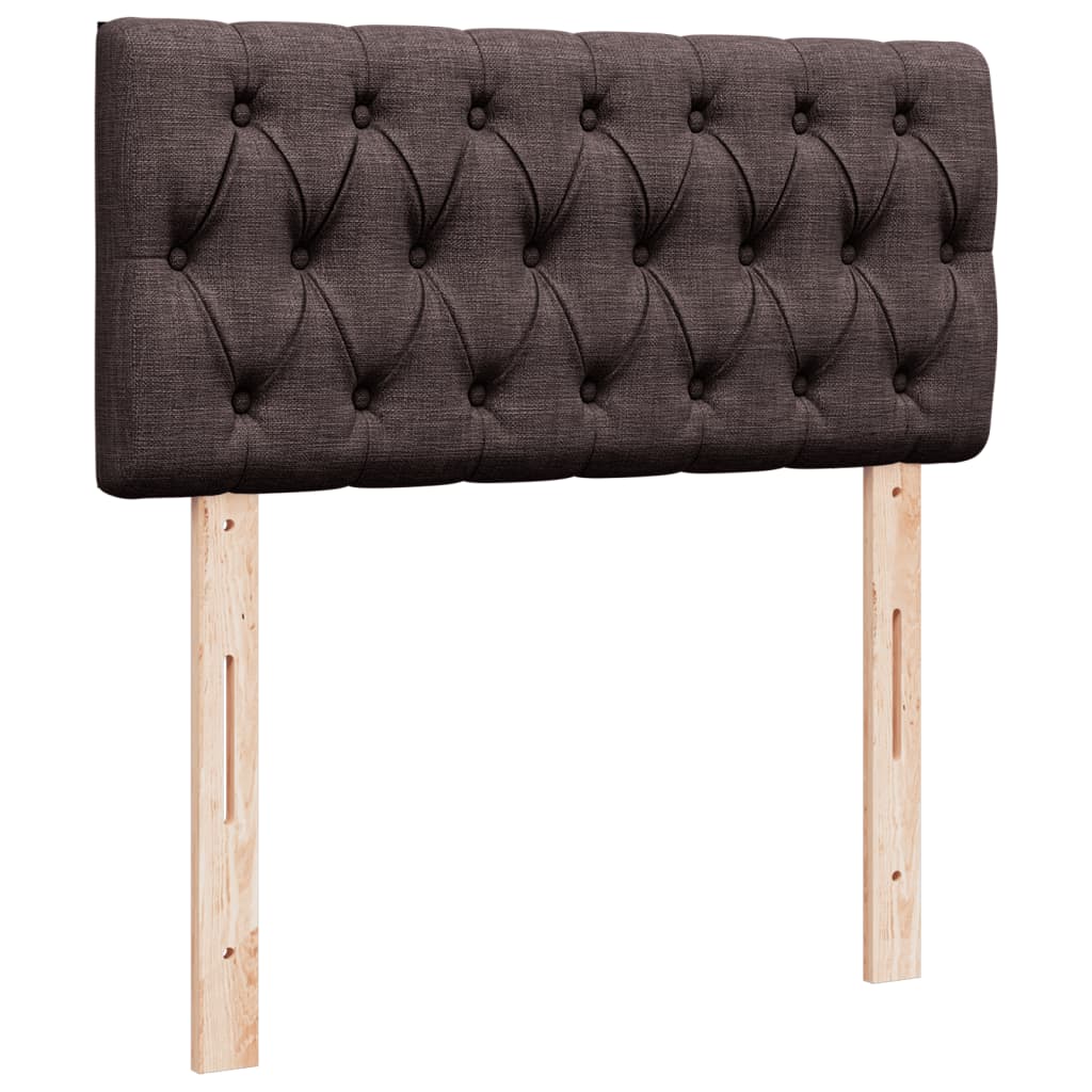vidaXL Κρεβάτι Boxspring με Στρώμα Σκούρο Καφέ 90x190 εκ. Υφασμάτινο